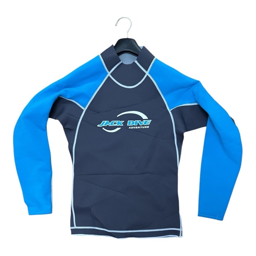 Blue and Black Rashguard with UV Protection and Two-Tone Design